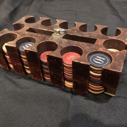 Antique Poker Chip Set 