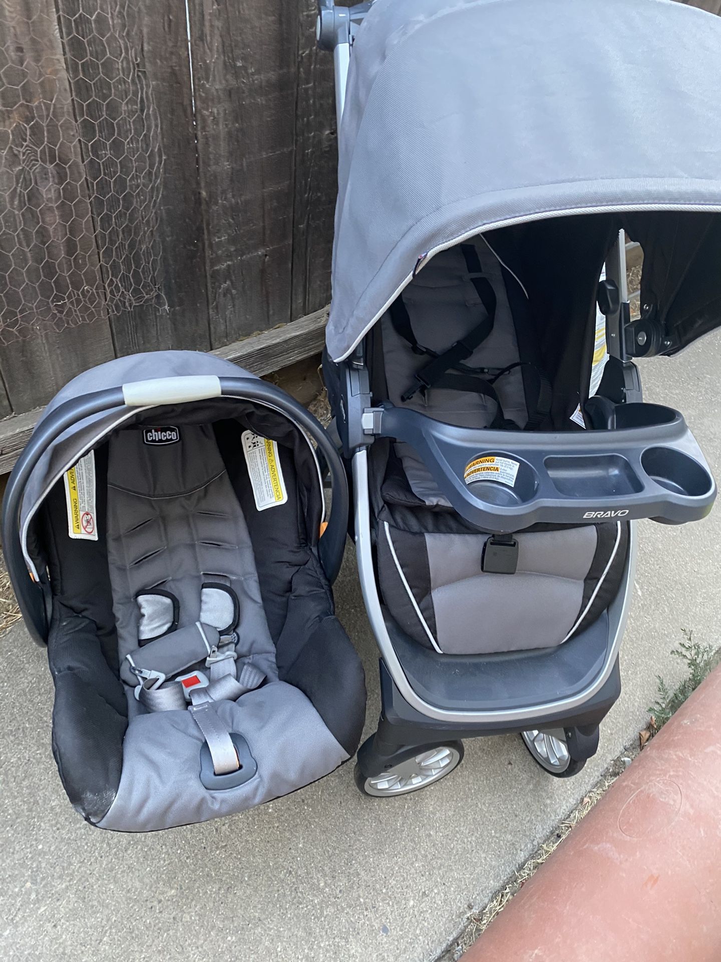 Chicco infant car seat and stroller