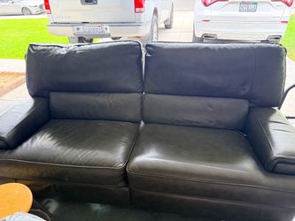 Reclining leather couch