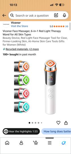 Viconor 6-in-1 Red Light Therapy Face Massager