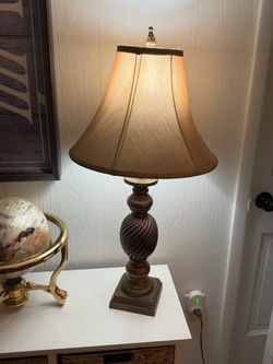 Traditional Table Lamp with Fabric Shade