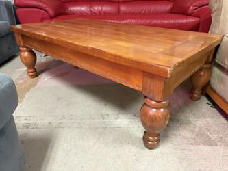Large Rustic Wooden Planked Rectangular Coffee Table