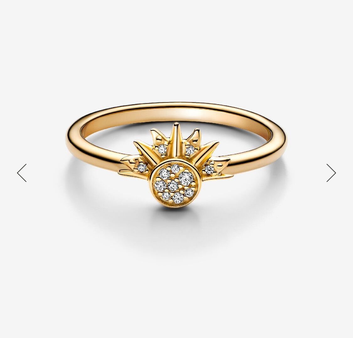 Pandora Celestial Sparkling Sun Ring 14k gold plating