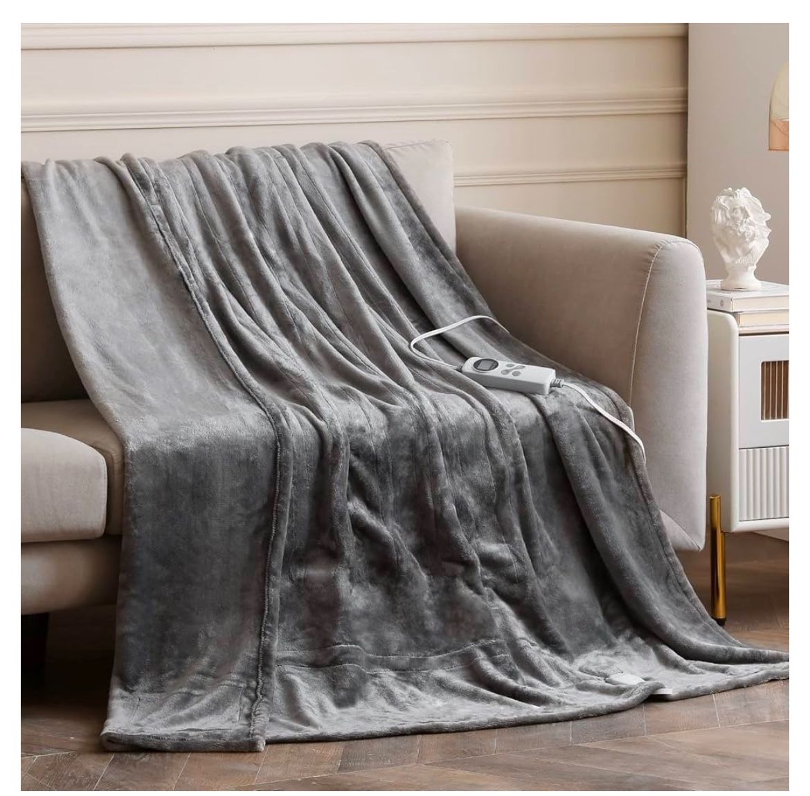 Heated Blanket Twin Size, Electric Blanket with 1-12 hrs Timer Auto-Off & 10 Heating Levels, Double-Layer Flannel Heating Blanket with ETL Certificati