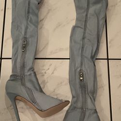 New Women’s 8 Fashion Thirsty Over Knee Stretch Denim Boots