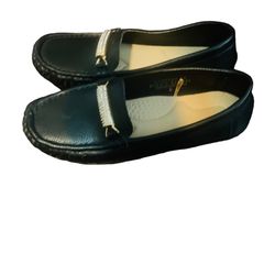 Comfort by Alexis Bendel Dorothy Sz 6 Girls Horsebit Loafers Black Faux Leather