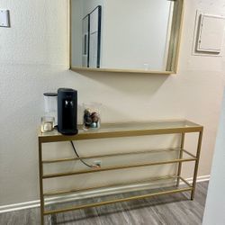 Gold / Brass Console Table / Hallway Or Entry Table