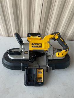 DEWALT 20V MAX XR Cordless Brushless Deep Cut Band Saw (w/ battery on charger