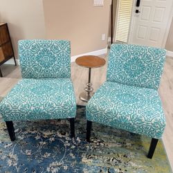 Blue “Aqua” Accent Chairs 