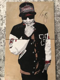 TYGA canvas painting autographed