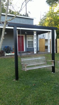 Metal frame for swing.