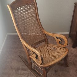 Rocking Chair- Wooden With Cane 