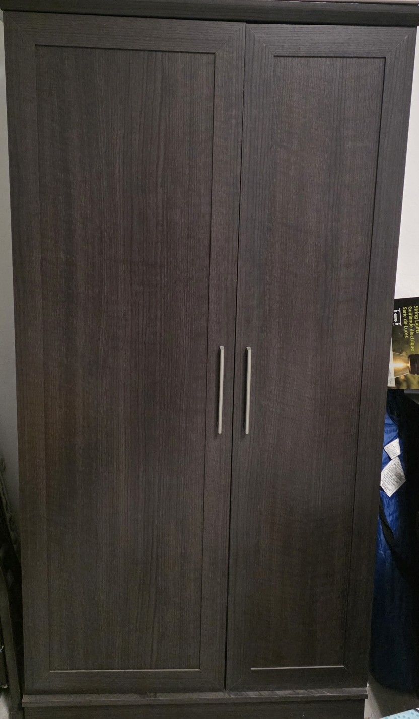 Storage Cabinet With 2 Doors Dark Oak Finish