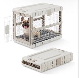 Collapsible Dog Crate with Bed Mat, 28'' Foldable Dog Kennel for Medium Dogs