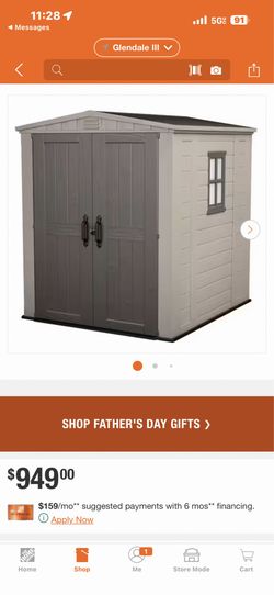 Shop Keter Factor 6 ft. W x 6 ft. D Outdoor Durable Resin Plastic Storage Shed with Double Doors, Taupe Brown (37.43 sq. ft.)