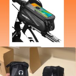 Bike Phone Bag Bicycle Bag Front Frame Pouch Top Tube pouch Waterproof Bike Holder Accessories bag Mount Handlebar Cell Phone Holde Compatible with iP