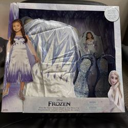 Frozen Elsa Halloween Costume And Accessories Set