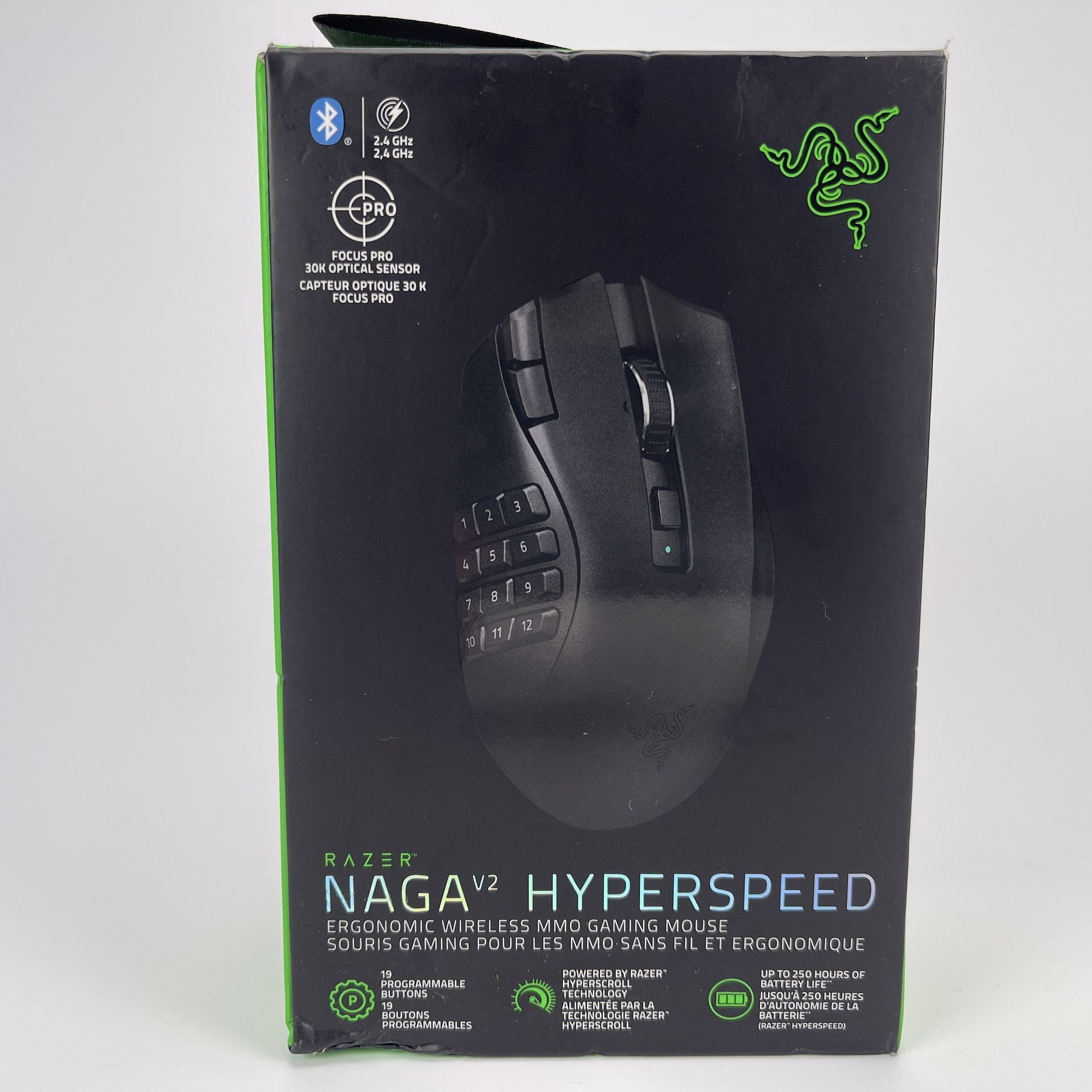 Razer Naga V2 HyperSpeed MMO Wireless Gaming Mouse with 19 Programmable Buttons