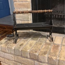 Antique Cast Iron Fireplace Log Maker