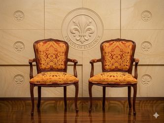 Pair of French Louis XV Style Carved Armchairs
