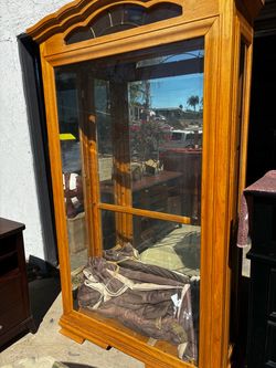 Wood and Glass Display Cabinet Curio