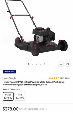 Hyper tough 20in 125cc gas lawn mower