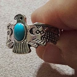 New Turquoise Eagle Ring Size 6