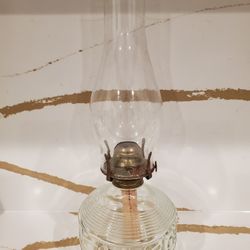 Vintage Glass Oil Lamp Hurricane Antique Kerosene 