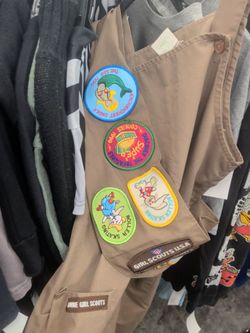 Vintage 1990s Brownie Girl Scout Uniform w/ Original  patches
