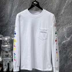 Chrome Hearts Style Multicolor Cross Long Sleeve – White | Size