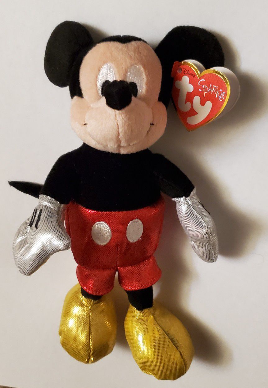 Mickey Mouse Beanie Baby & Dancing Solar Bobblehead 
