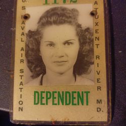 Antique Glass Vintage Military Dependent Card