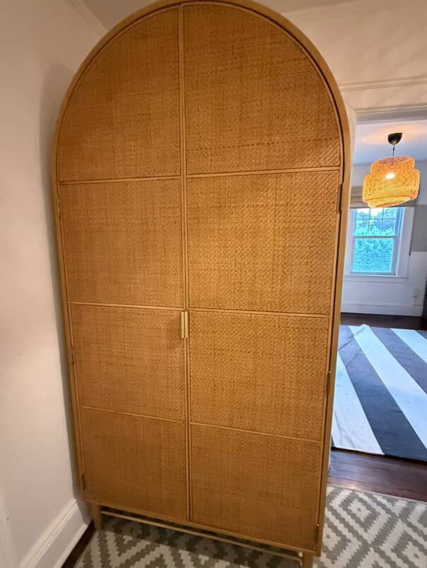 Anthropologie Wallace Cane and Oak Armoire By Anthropologie in Beige
