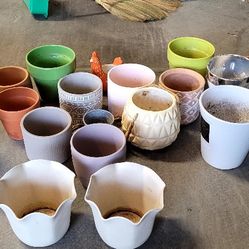 Mostly Ceramic, Terracotta , Plastic And Nursery Pots - Bundle Only FIRM PRICE 