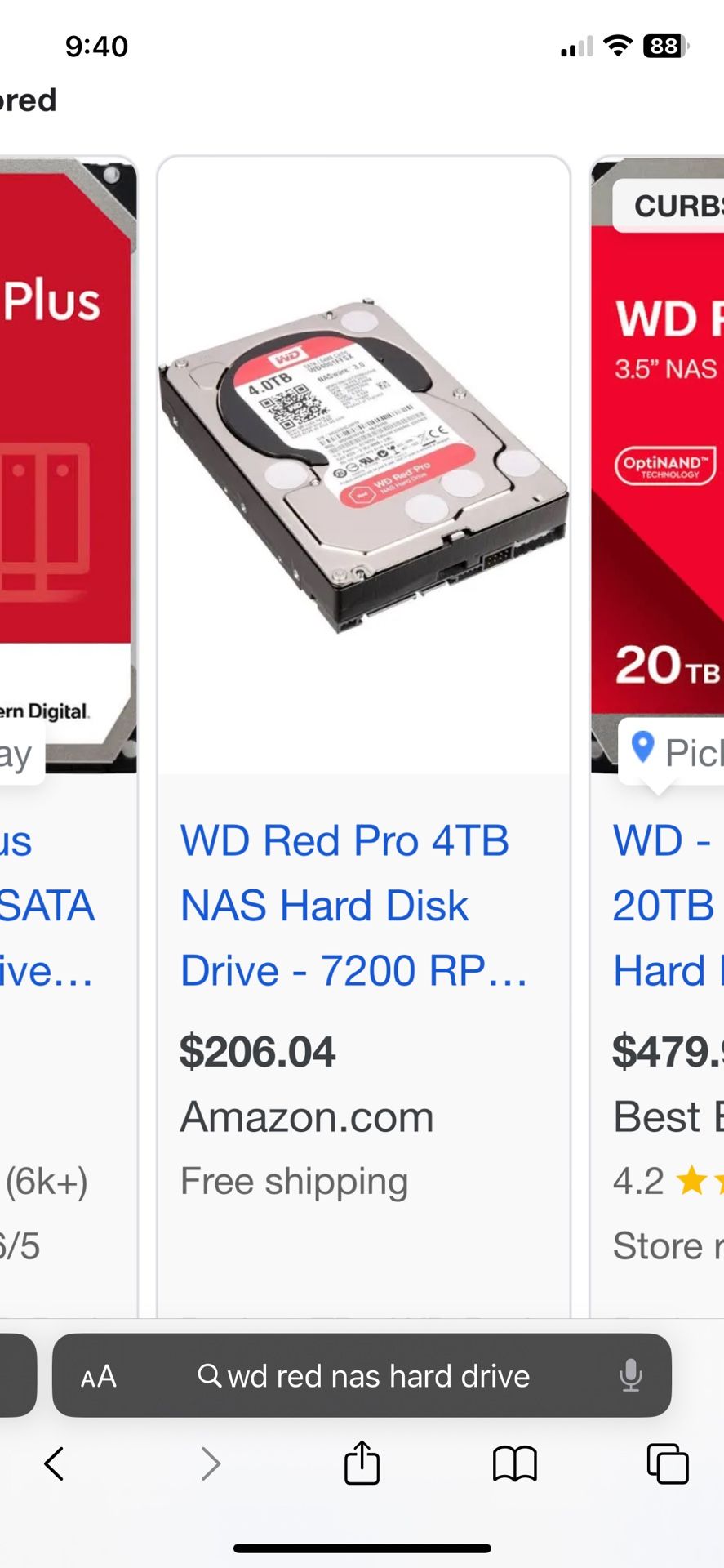Wd Red Pro 4” Terabyte Internal Hard Drive Asking 140 For All 3 .