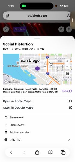 2 GA Social Distortion Tickets