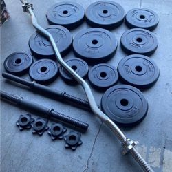 Dumbbells Weight And Curl  Bar
