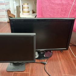 Two Computer Monitors 