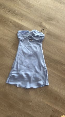 Strapless blue dress