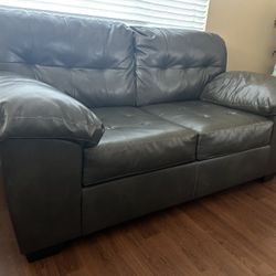 Ashley Furniture Grey Durablend Leather Living Room Couch and Recliner Set FOR SALE!!!