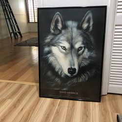 Picture Of A Wolf With Frame
