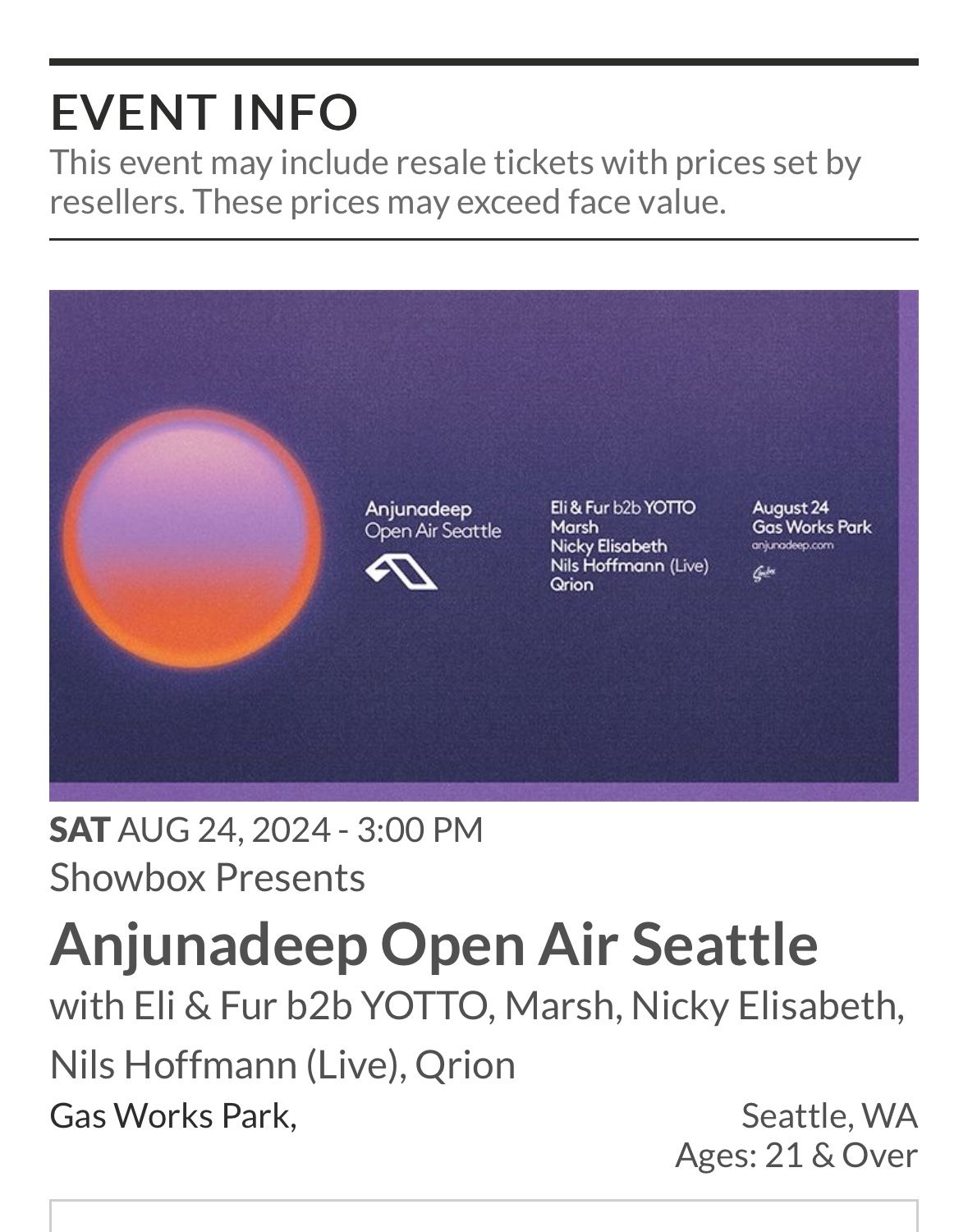 Anjunadeep Open air VIP