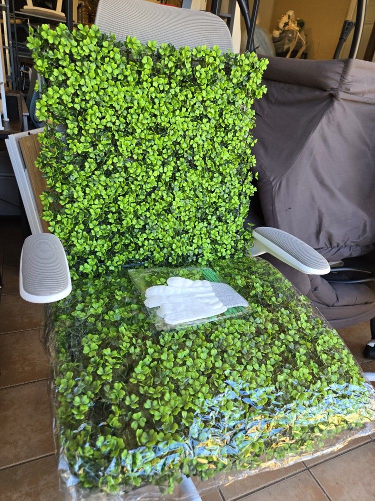 6-Pack 20" x 20" Artificial Grass Wall Panels, Topiary Hedge Plant Greenery Wall Backdrop Decor - UV Protected Faux Boxwood Panels