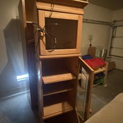 Solid Wood Curio / Display Cabinet with Glass Door