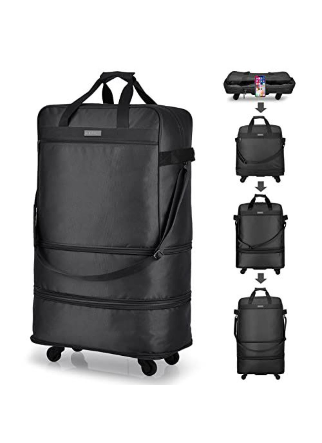Hanke Suitcases with Wheels Expandable Foldable Luggage Bag Suitcase Collapsible Rolling Travel Bag Duffel Bag for Men Women Lightweight Suitcases wit