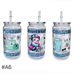 Betty Boop Fashion Acrylic Plastic Tumbler Cup 16oz Blue