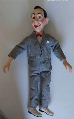 VINTAGE PEE-WEE HERMAN Pull-String Talking Doll in Gray Suit