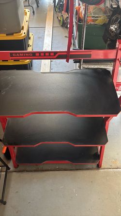 Black and Red Gaming Desk