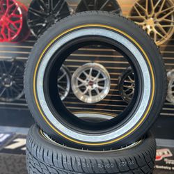Vogue Tyre White And Gold & Red And White 15”-24”