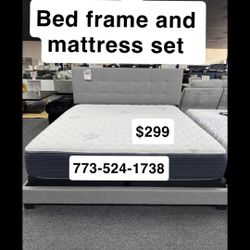 Complete Bed Set Headboard Frame With Mattress And Box Spring $299 Only 